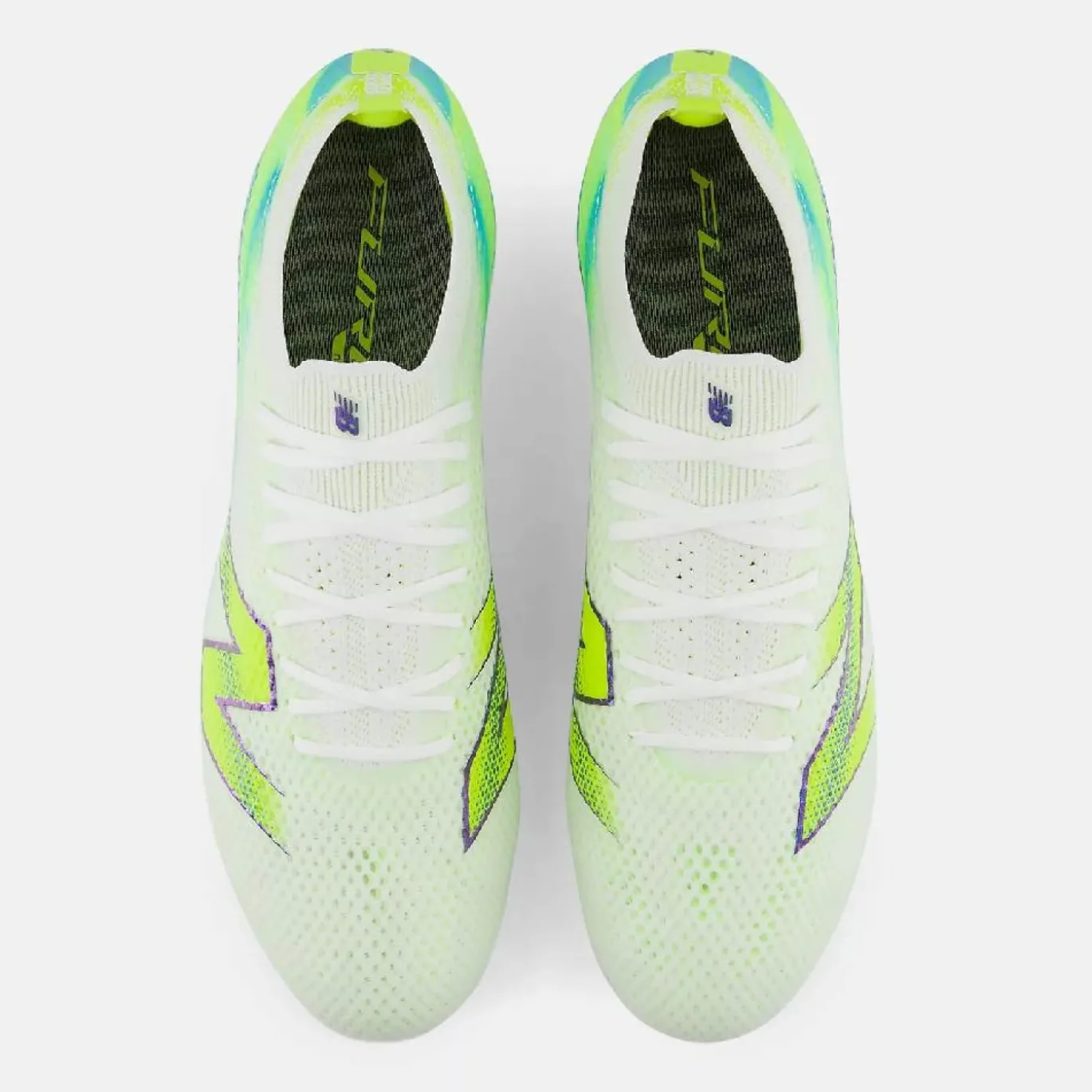 New Balance Furon V9 Elite Gras Voetbalschoenen (FG) Wit Geel Blauw