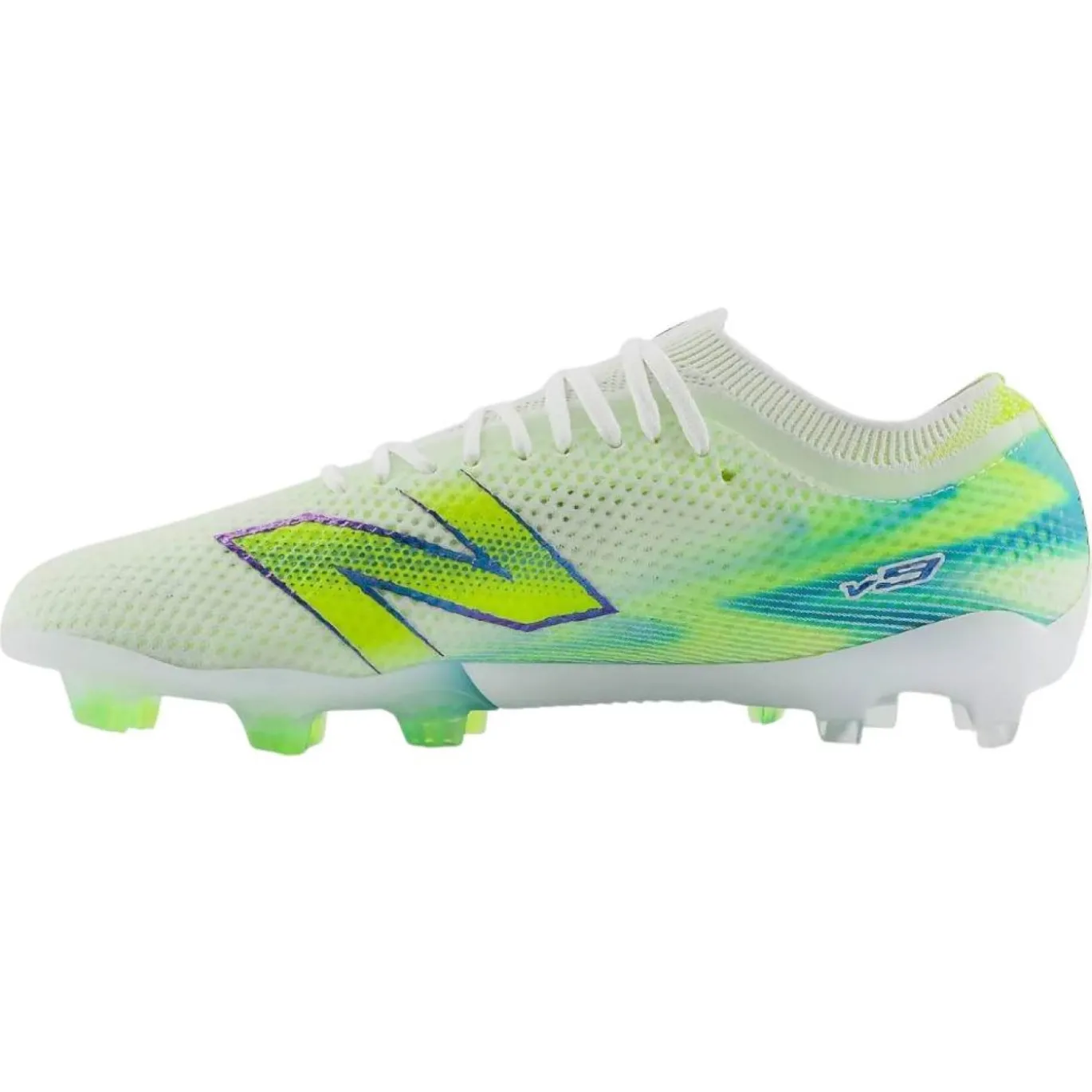 New Balance Furon V9 Elite Gras Voetbalschoenen (FG) Wit Geel Blauw