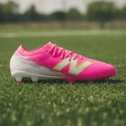 New Balance Furon V8 Pro Gras Voetbalschoenen (FG) Felroze Wit Goud