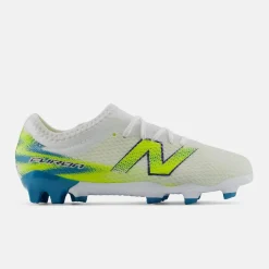 New Balance Furon V9 Team Gras Voetbalschoenen (FG) Kids Wit Geel Blauw