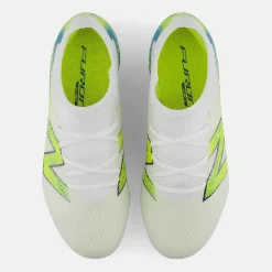 New Balance Furon V9 Team Gras Voetbalschoenen (FG) Kids Wit Geel Blauw