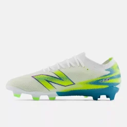 New Balance Furon V9 Team Gras Voetbalschoenen (FG) Wit Geel Blauw