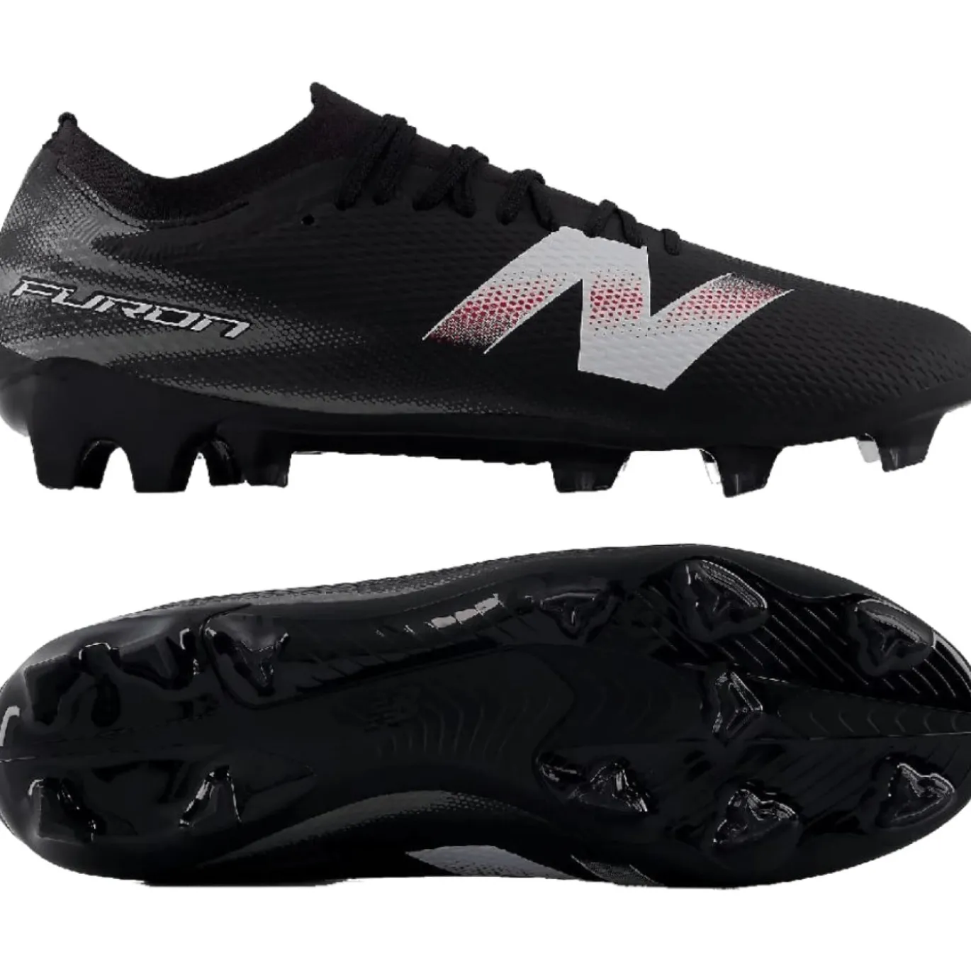 New Balance Furon V9 Team Gras Voetbalschoenen (FG) Zwart Wit Rood