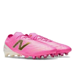 New Balance Tekela V5 Elite Low Gras Voetbalschoenen (FG) Felroze Wit Goud