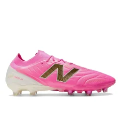 New Balance Tekela V5 Elite Low Gras Voetbalschoenen (FG) Felroze Wit Goud