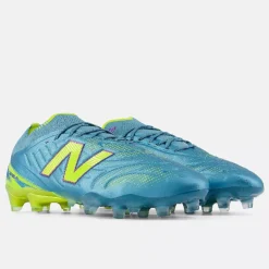 New Balance Tekela V5 Elite Low Gras Voetbalschoenen (FG) Metallic Blue Geel