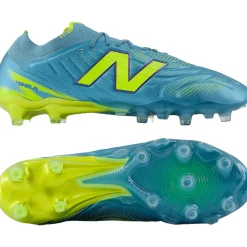 New Balance Tekela V5 Elite Low Gras Voetbalschoenen (FG) Metallic Blue Geel