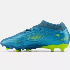 New Balance Tekela V5 Team Low Gras Voetbalschoenen (FG) Kids Metallic Blue Geel