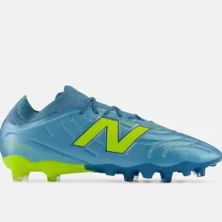 New Balance Tekela V5 Team Low Gras Voetbalschoenen (FG) Metallic Blue Geel