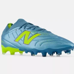 New Balance Tekela V5 Team Low Gras Voetbalschoenen (FG) Metallic Blue Geel