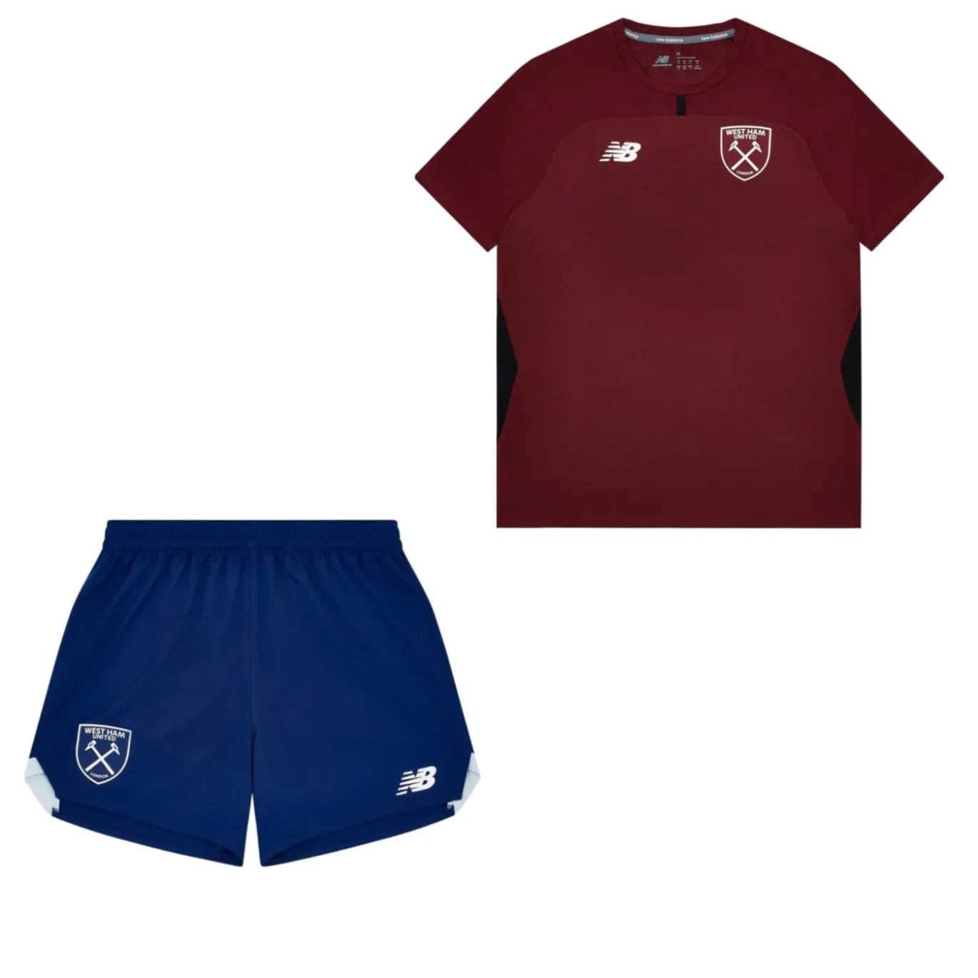 New Balance West Ham United Trainingsset 2026-2027 Bordeauxrood Donkerblauw Wit
