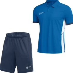 Nike Academy 25 Polo Trainingsset Kids Blauw Donkerblauw Wit
