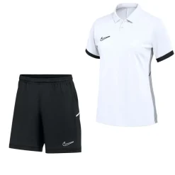 Nike Academy 25 Polo Trainingsset Dames Wit Zwart