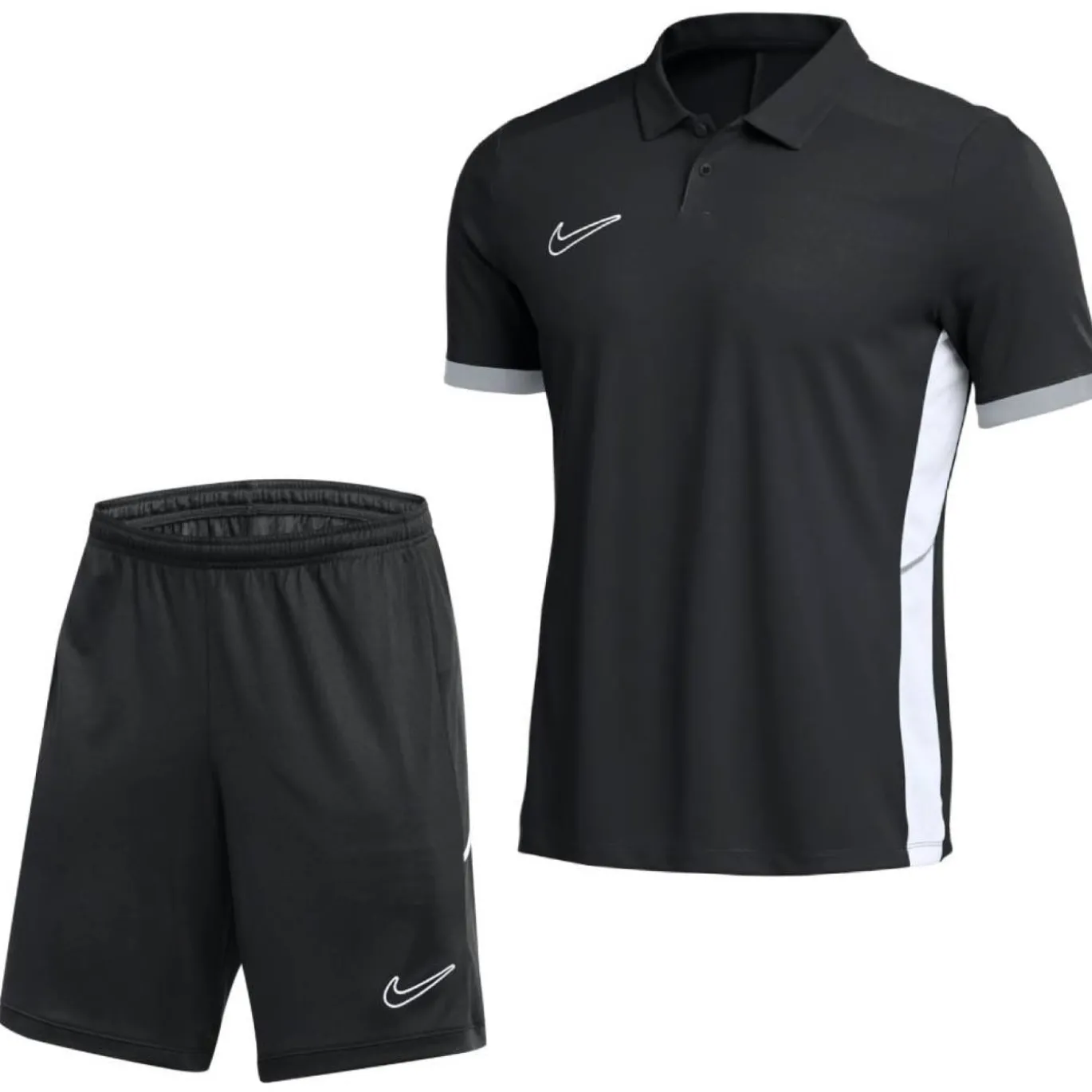 Nike Academy 25 Polo Trainingsset Zwart Grijs Wit