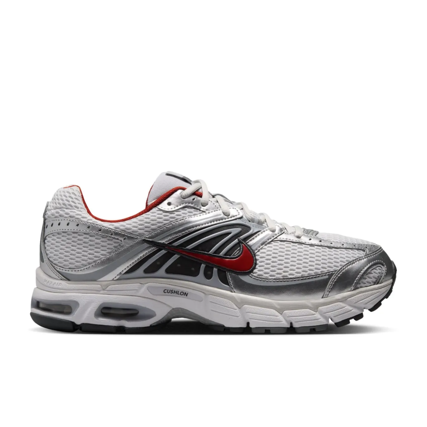 Nike Air Max Moto 2K Sneakers Lichtgrijs Rood Metallic Silver Zwart