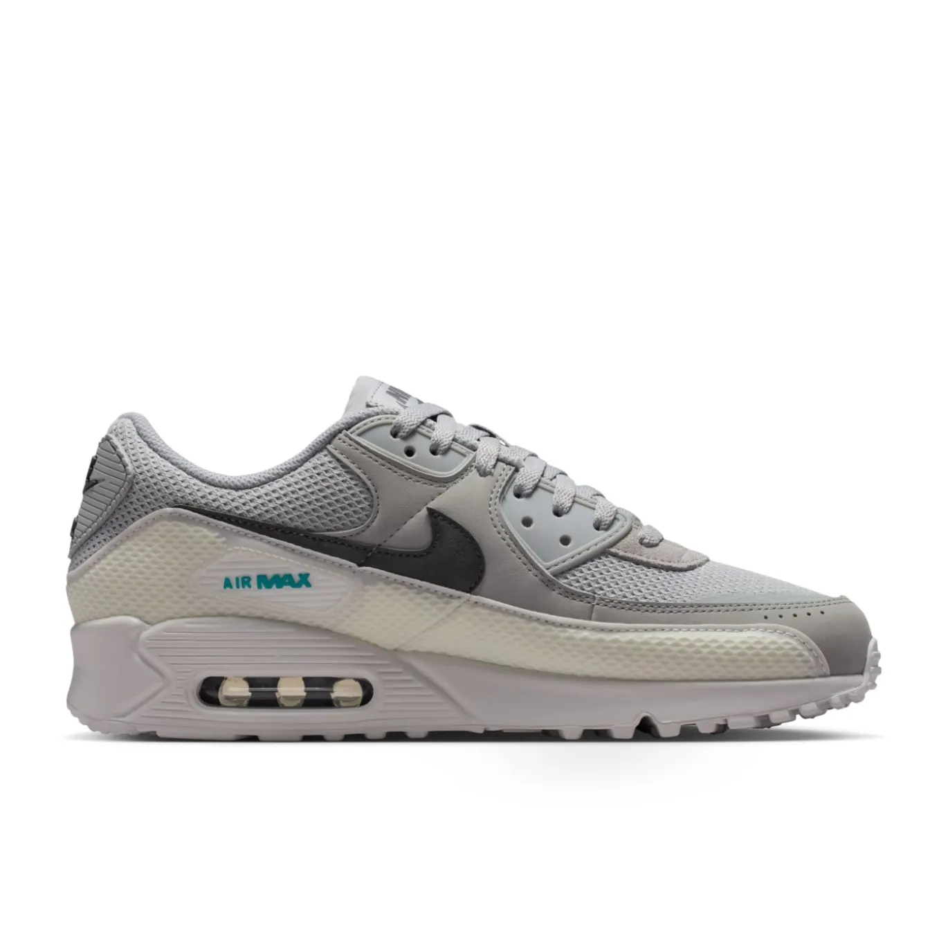 Nike Air Max 90 Premium Sneakers Grijs Zilvergrijs Zwart Turquoise