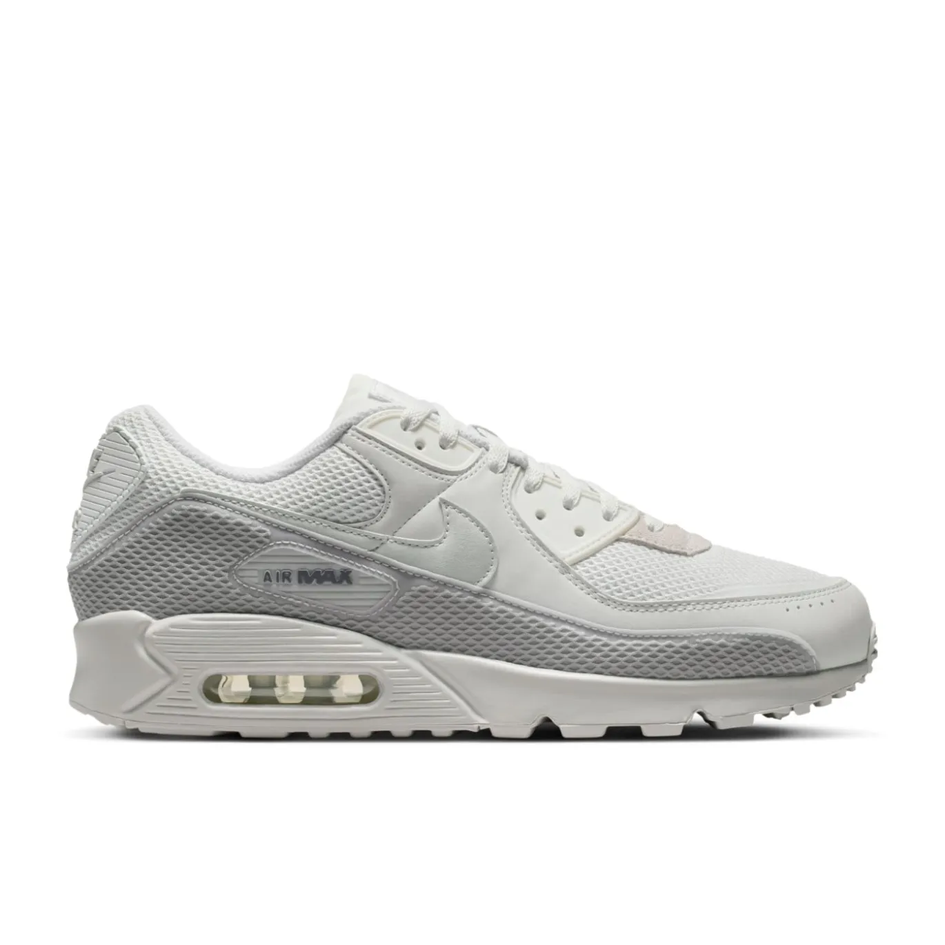 Nike Air Max 90 Premium Sneakers Zilvergrijs Wit Beige Grijs