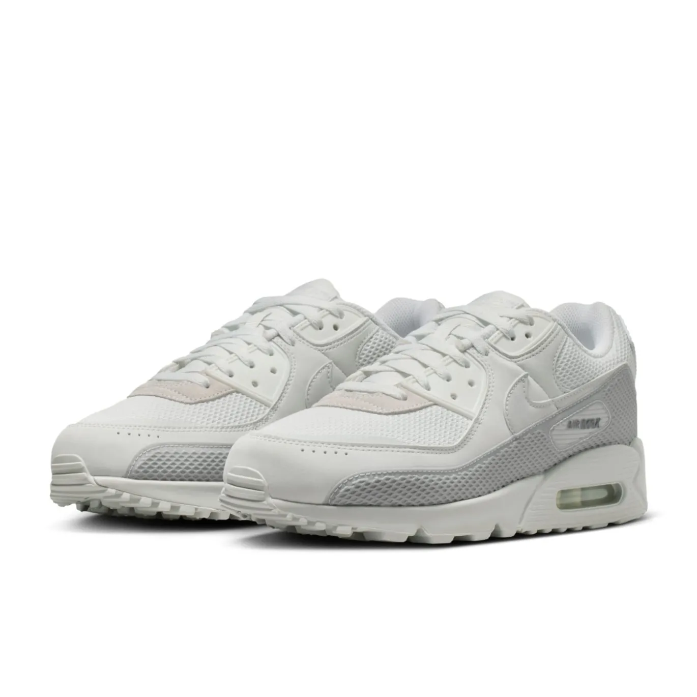 Nike Air Max 90 Premium Sneakers Zilvergrijs Wit Beige Grijs