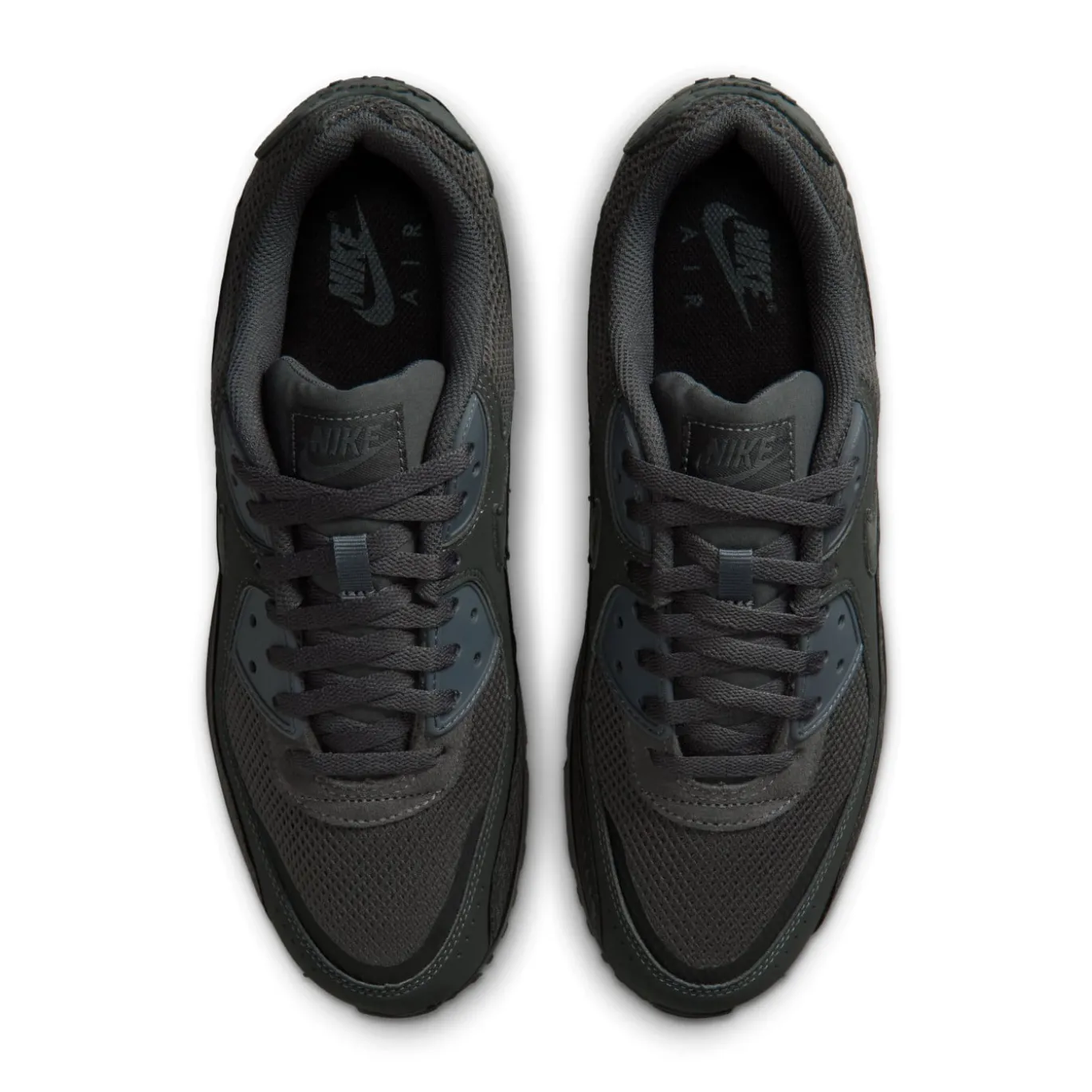Nike Air Max 90 Premium Sneakers Zwart Antraciet Donkerblauw Geel