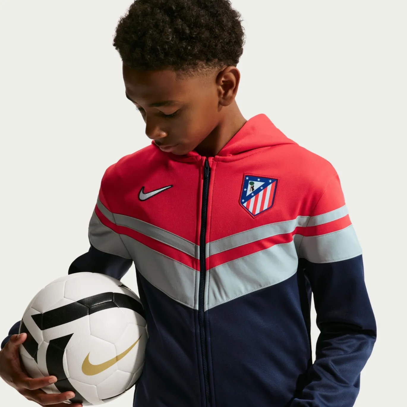 Nike Atletico Madrid Sportswear Trainingspak 2026-2027 Kids Donkerblauw Rood Grijs