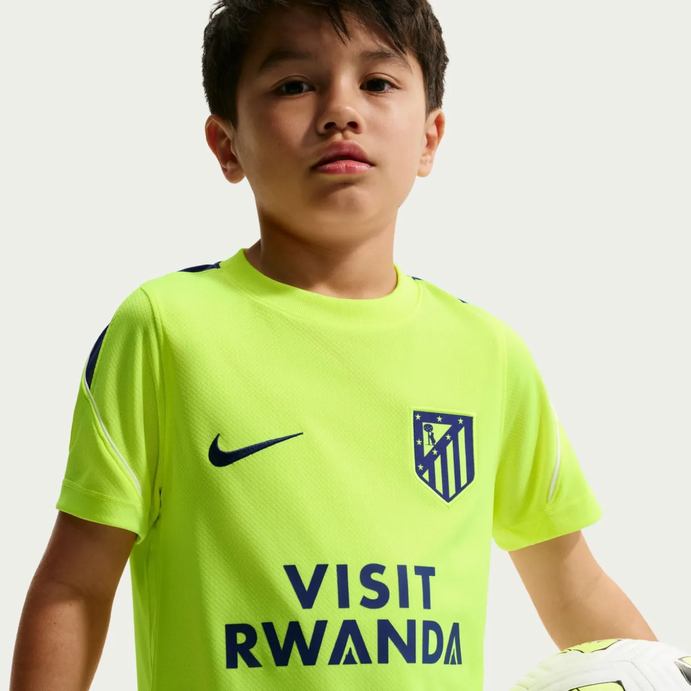 Nike Atletico Madrid Strike Trainingsshirt 2026-2027 Kids Neongroen Donkerblauw