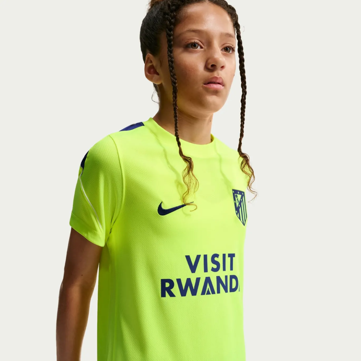 Nike Atletico Madrid Strike Trainingsset 2026-2027 Kids Neongroen Zwart Donkerblauw Wit