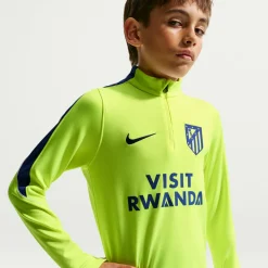 Nike Atletico Madrid Strike Trainingstrui 1/4-Zip 2026-2027 Kids Neongroen Donkerblauw