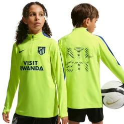 Nike Atletico Madrid Strike Trainingstrui 1/4-Zip 2026-2027 Kids Neongroen Donkerblauw