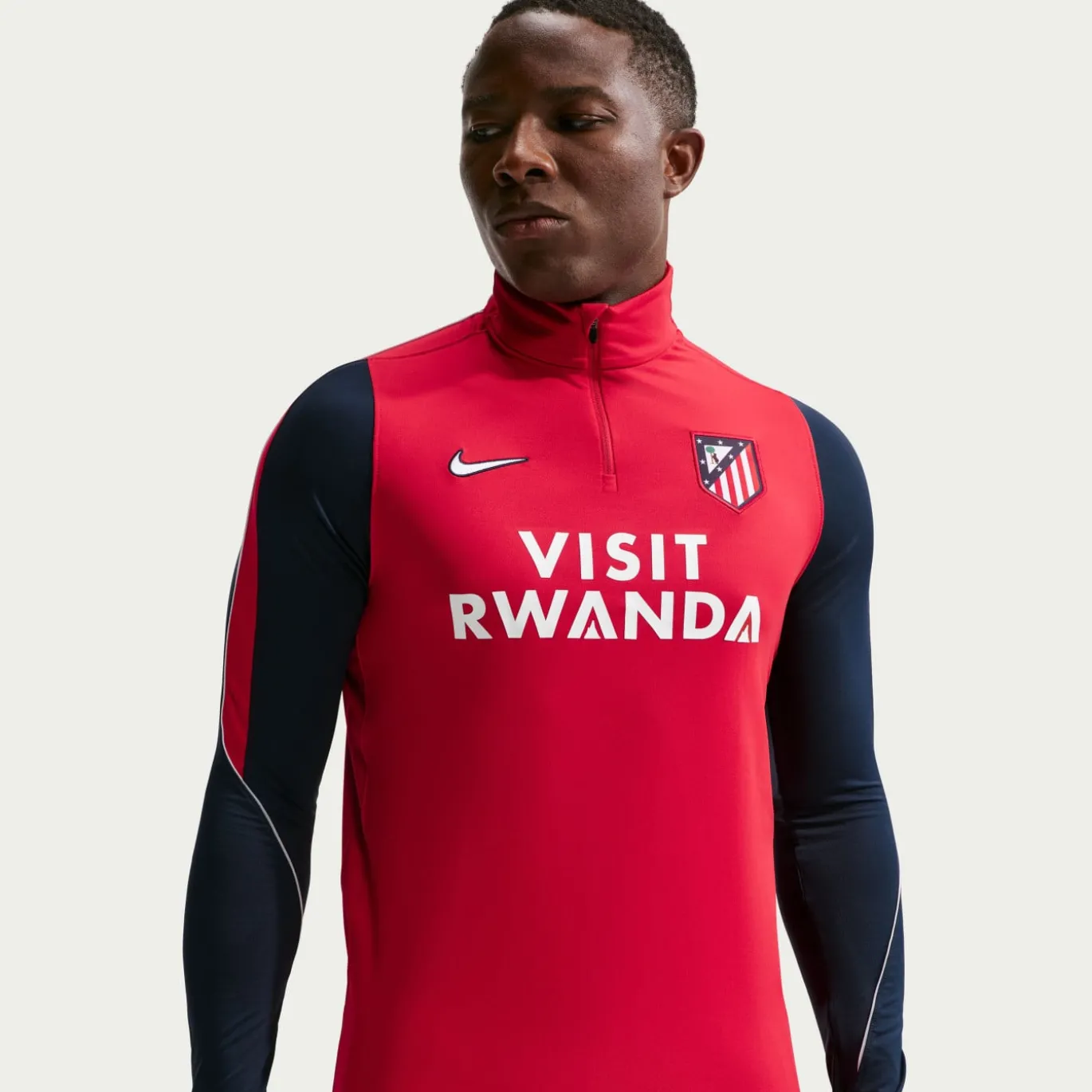 Nike Atletico Madrid Strike Trainingstrui 1/4-Zip 2026-2027 Rood Donkerblauw Wit