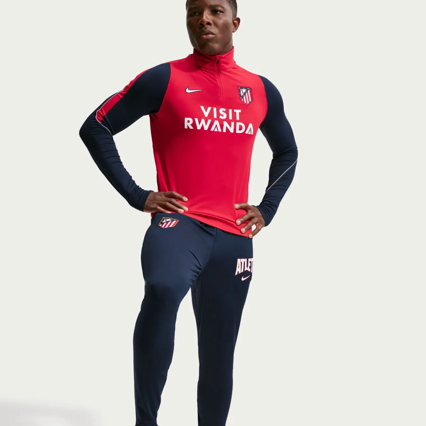 Nike Atletico Madrid Strike Trainingspak 1/4-Zip 2026-2027 Rood Donkerblauw Wit