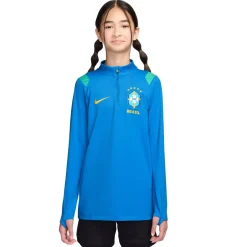 Nike Brazilië Academy Pro Trainingstrui 1/4-Zip 2026-2028 Kids Blauw Geel Mintgroen