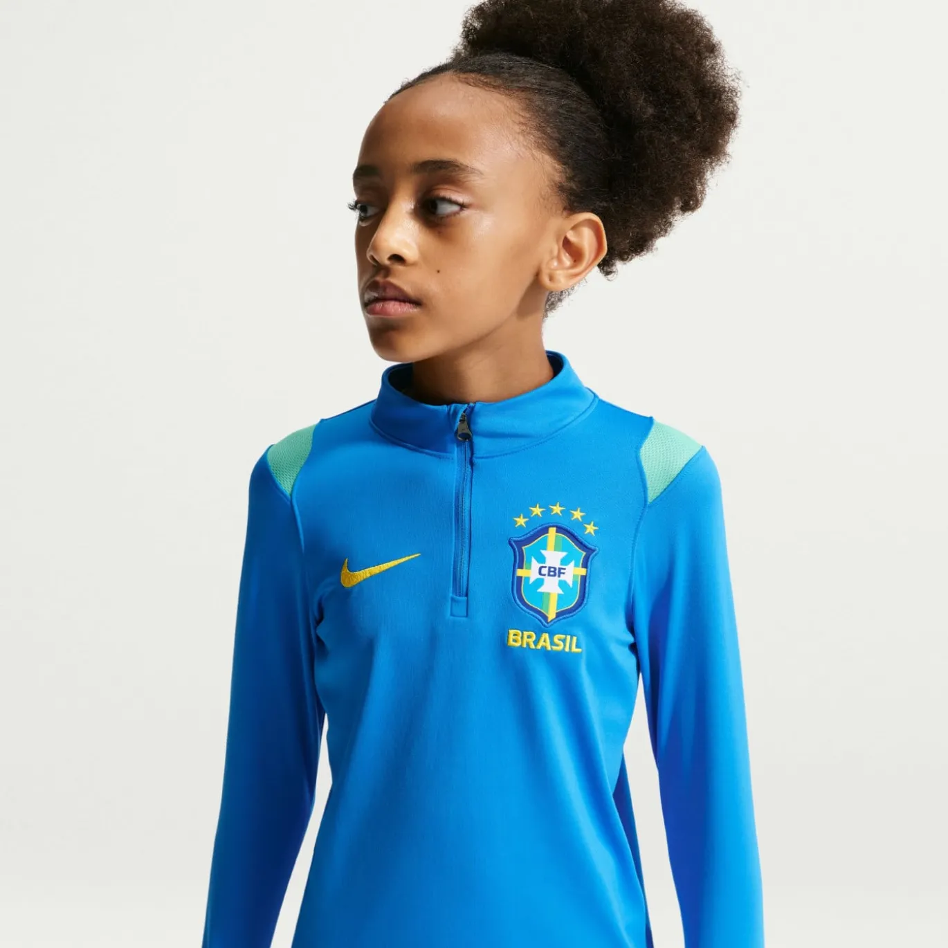 Nike Brazilië Academy Pro Trainingspak 1/4-Zip 2026-2028 Kids Blauw Groen Geel