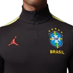 Nike Brazilië x Jordan Strike Trainingstrui 1/4-Zip 2026-2028 Zwart Geel Rood