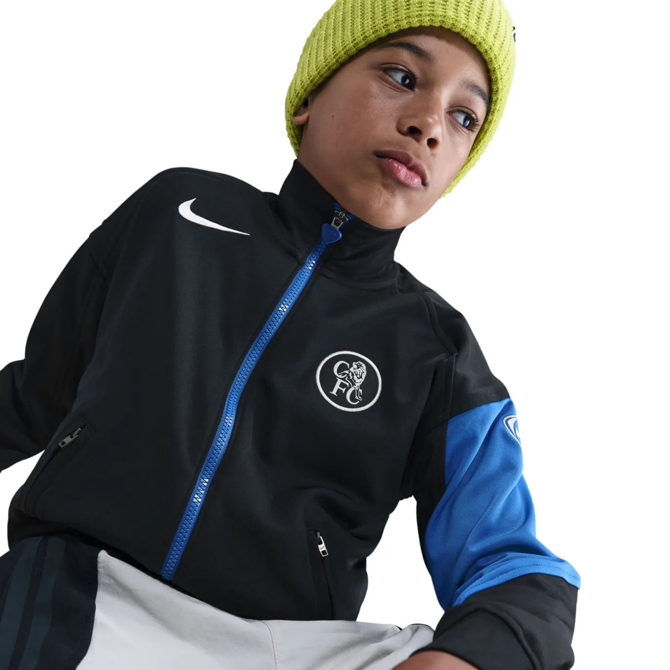 Nike Chelsea Anthem Trainingsjack 2025-2026 Kids Zwart Blauw Wit