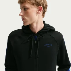 Nike Chelsea City Side Fleece Hoodie 2026-2027 Zwart Donkerblauw