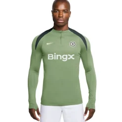 Nike Chelsea Strike Trainingstrui 1/4-Zip 2025-2026 Grijsgroen Donkergroen