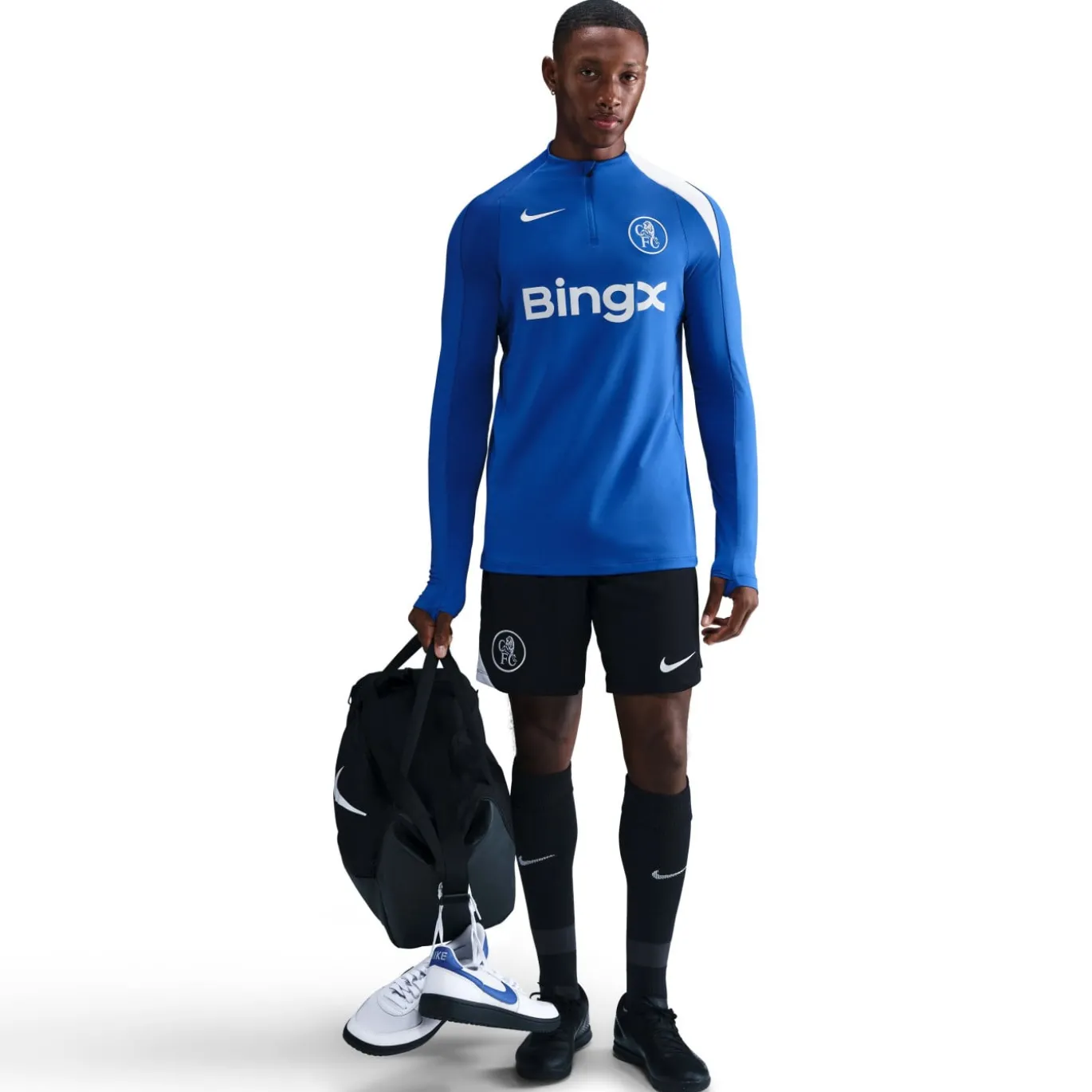 Nike Chelsea Strike Trainingstrui 1/4-Zip 2025-2026 Blauw Wit