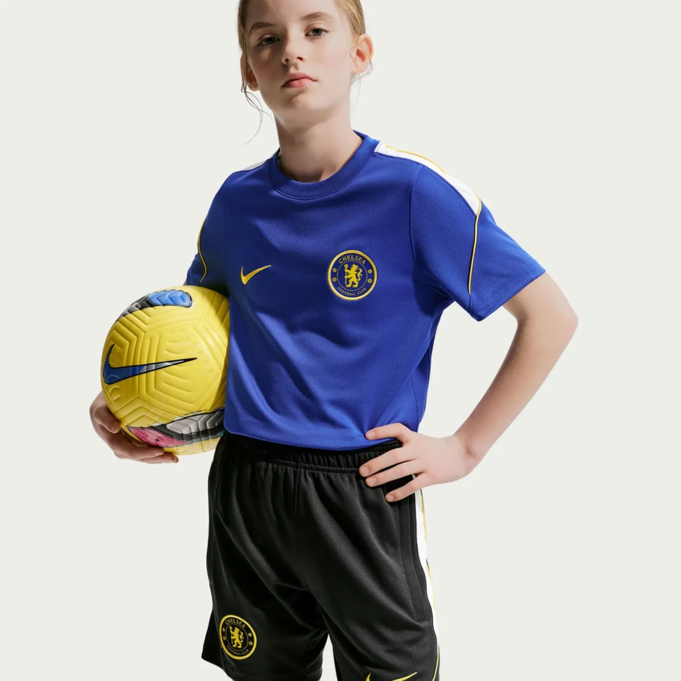 Nike Chelsea Strike Trainingsset 2026-2027 Kids Blauw Donkerblauw Goudgeel Wit
