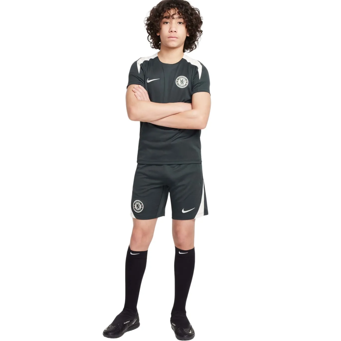 Nike Chelsea Strike Trainingsbroekje 2025-2026 Kids Donkergroen Wit