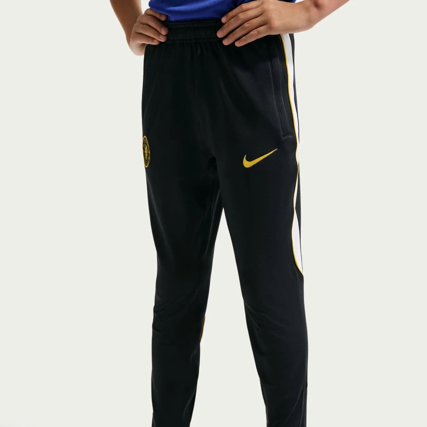 Nike Chelsea Strike Trainingspak 1/4-Zip 2026-2027 Kids Blauw Donkerblauw Goudgeel Wit