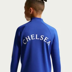 Nike Chelsea Strike Trainingspak 1/4-Zip 2026-2027 Kids Blauw Donkerblauw Goudgeel Wit