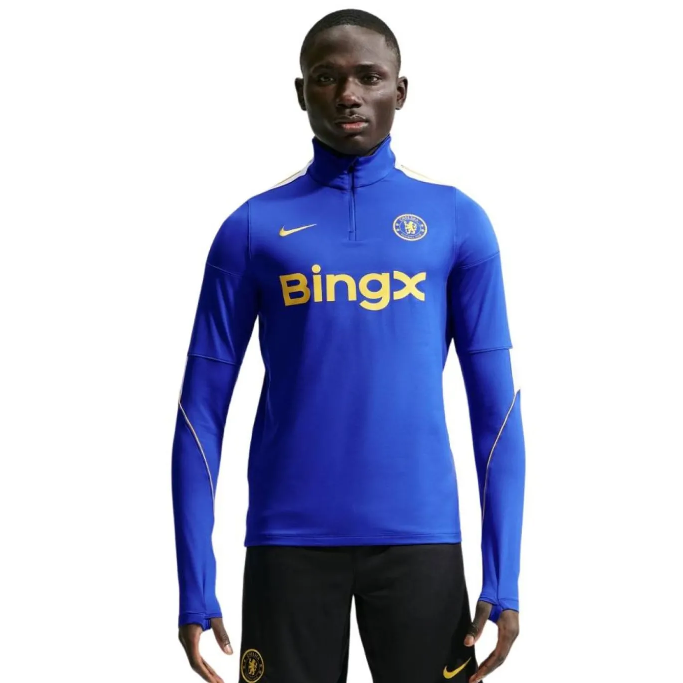Nike Chelsea Strike Trainingspak 1/4-Zip 2026-2027 Blauw Donkerblauw Goudgeel