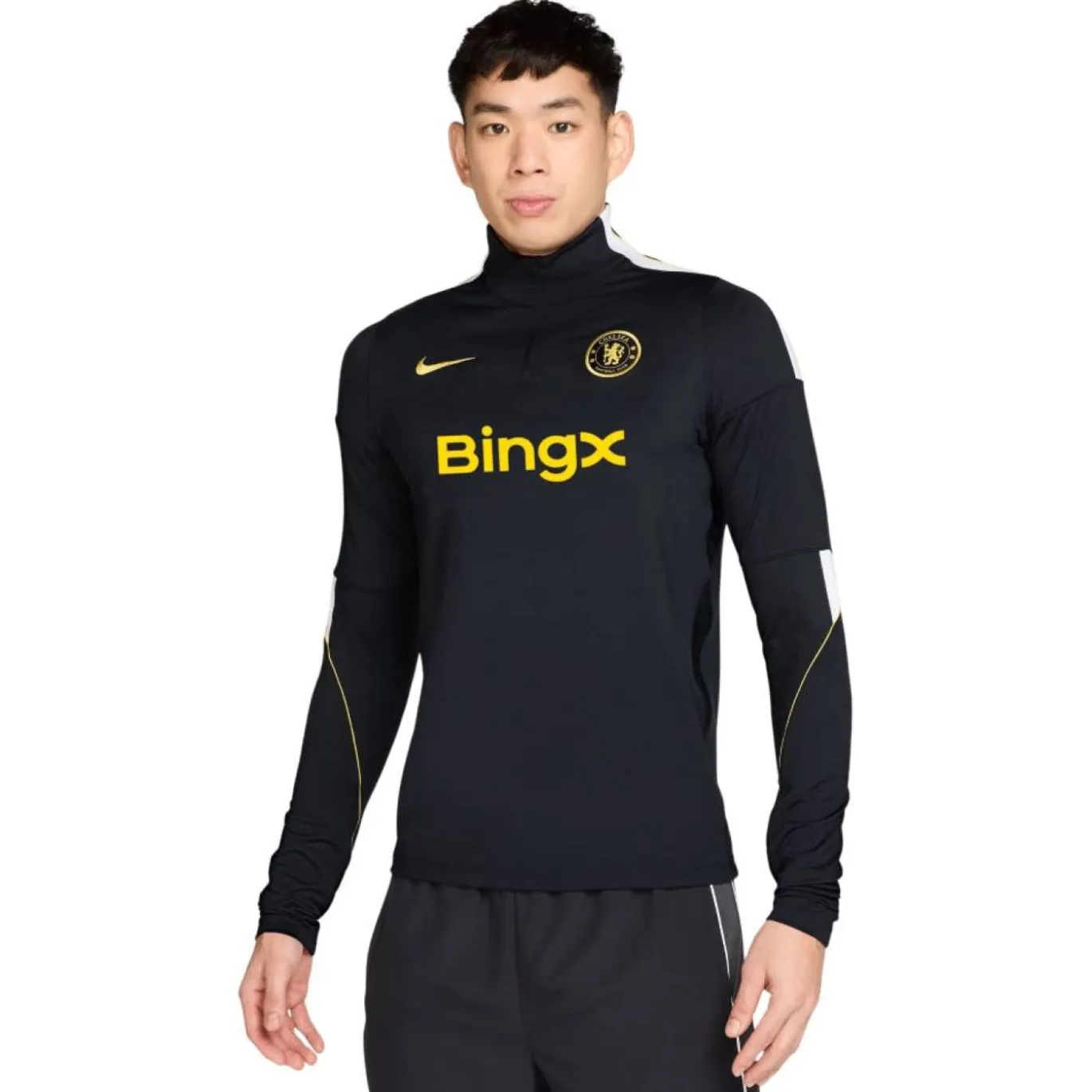 Nike Chelsea Strike Trainingspak 1/4-Zip 2026-2027 Donkerblauw Wit Goudgeel
