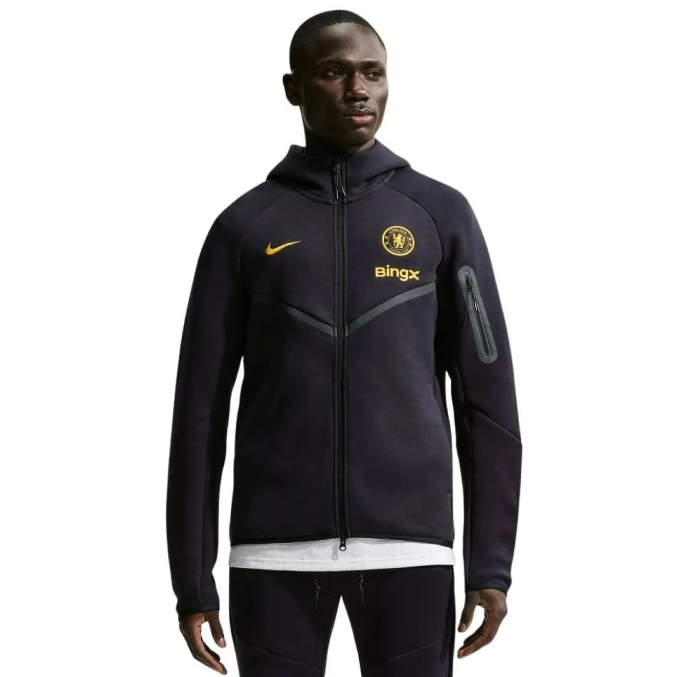 Nike Chelsea Tech Fleece Trainingspak 2026-2027 Zwart Goudgeel