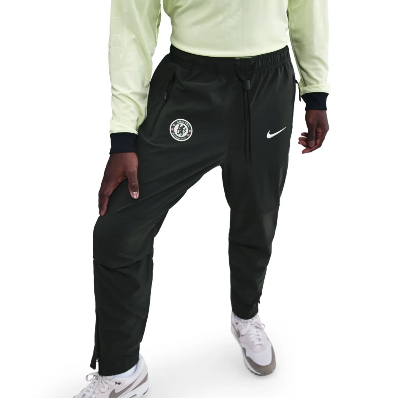 Nike Chelsea Tech Trainingsbroek Woven 2025-2026 Donkergroen Antraciet