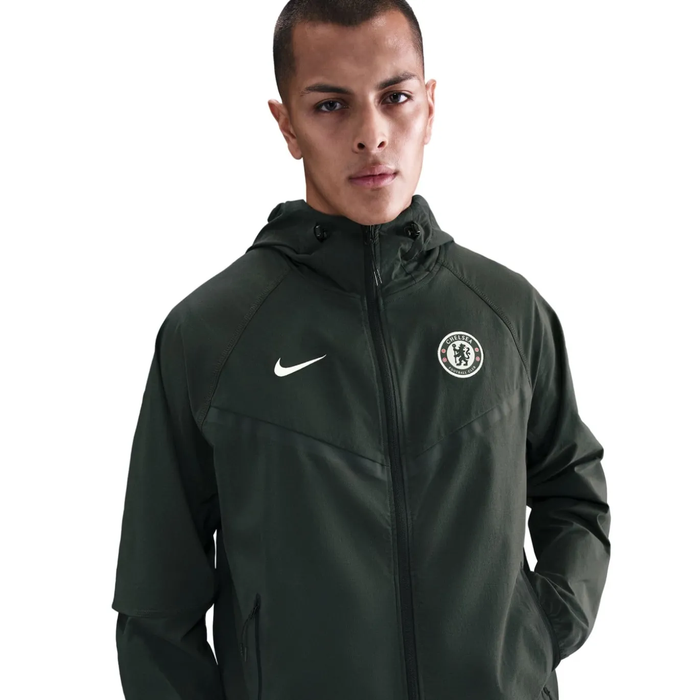 Nike Chelsea Tech Windrunner Jack Woven 2025-2026 Donkergroen Antraciet