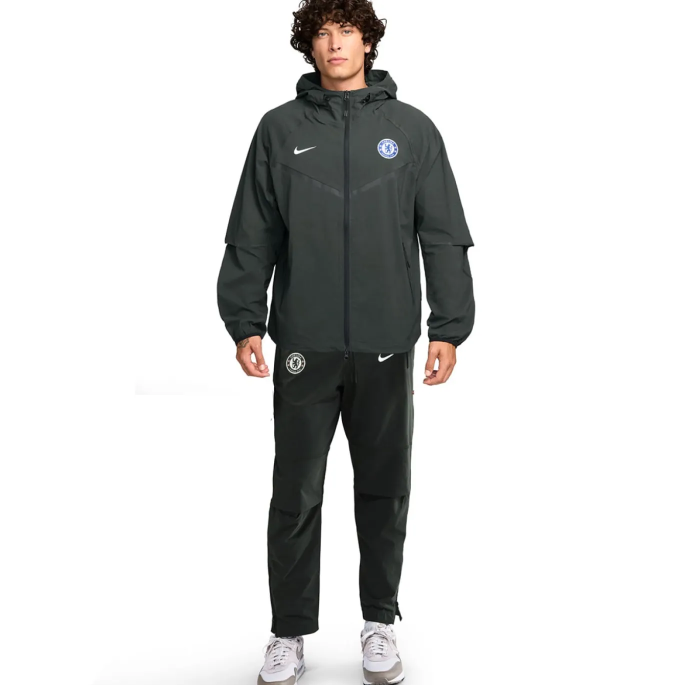 Nike Chelsea Tech Woven Trainingspak Full-Zip 2025-2026 Donkergroen