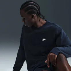 Nike Club Crew Sweater Donkerblauw Wit