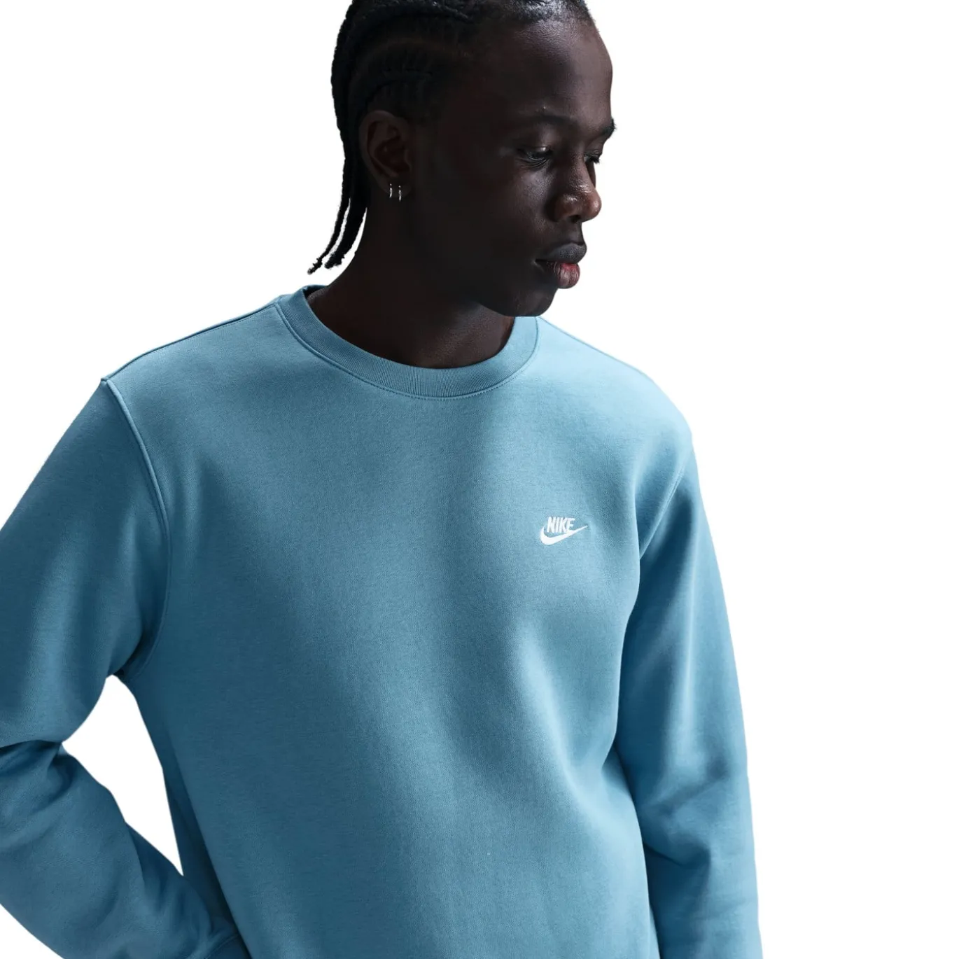 Nike Club Crew Sweater Turquoise Wit