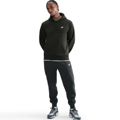 Nike Club Fleece Hoodie Donkergroen Wit